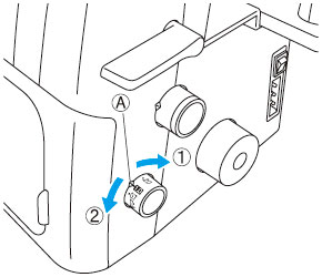 To adjust the diffrerential feed, turn the dial on the right bottom of the body.