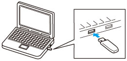 Insert the USB flash drive into a USB port on a computer.