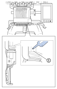 Put one drop of oil on the lower needle bar felt washer