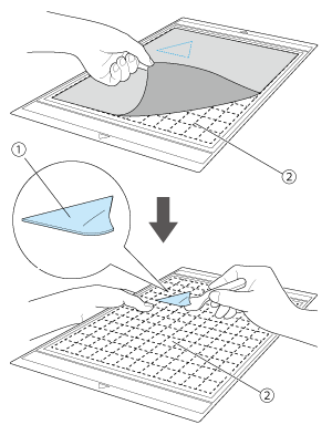 素材をマットからはがす