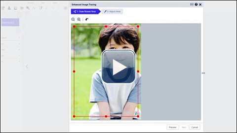 Enhanced Image Tracing : Editing the Tracing Area