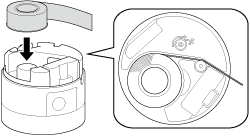 Insert the label roll