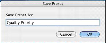 Save Preset