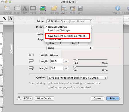 Print dialog box