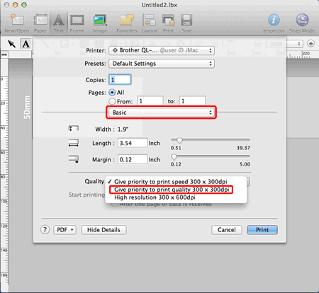 Print dialog box