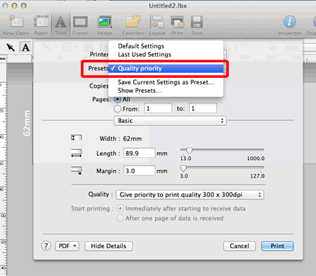 Print dialog box