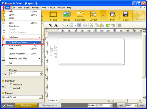 The media width cannot be selected. Only standard paper sizes can be