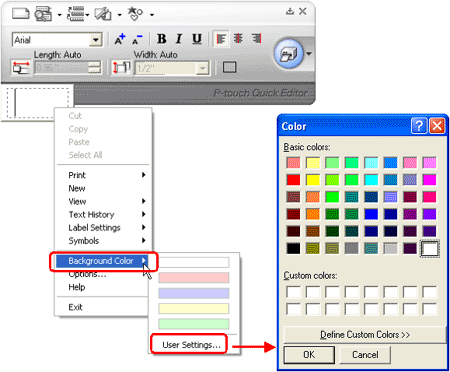 Can I Change The Background Color Of The Label In P Touch Quick Editor Brother Areas that have been captured as part of the background will be red. label in p touch quick editor brother