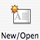 New/Open button