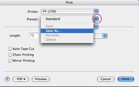 Print dialog box