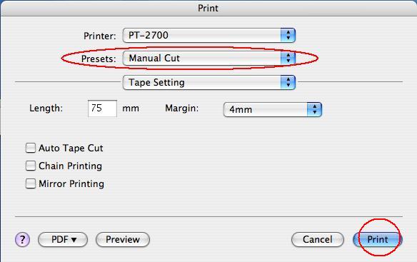 Print dialog box