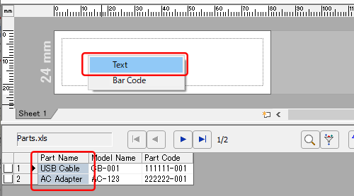 P-Touch Editor (Muokkaus)