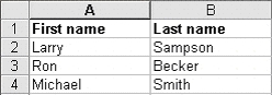 Excel data