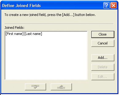 Define Joined Fields