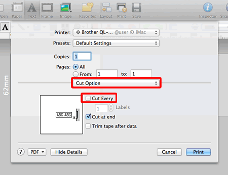 How Do I Cut At The End Of The Last Label When Printing Multiple Labels P Touch Editor 5 0 For Mac Brother