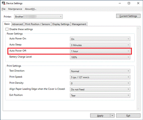 Device Settings