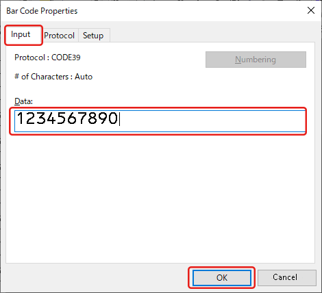 Bar Code Properties