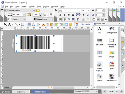 Wie erstelle ich ein Etikett mit einem Barcode/QR-Code? (P-touch Editor 5.x  für Windows) | Brother