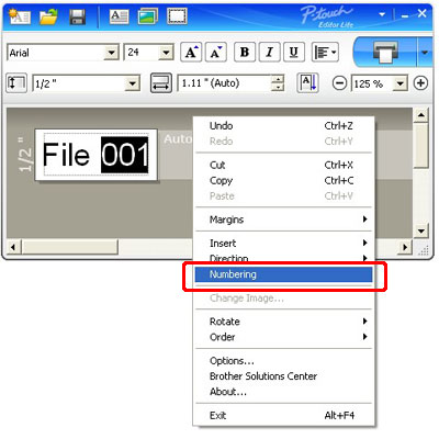 How to use the Numbering function (P-touch Editor Lite) | Brother