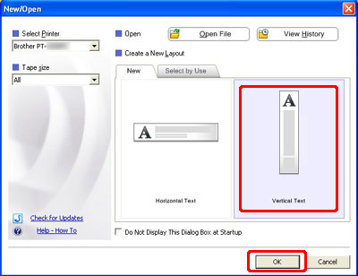 How do I print vertical text? (P-touch Editor 5.0 for Windows) | Brother