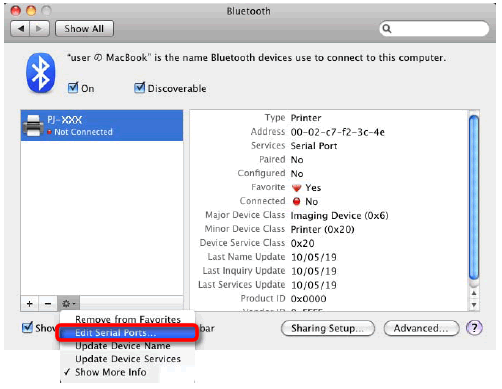 edit serial ports