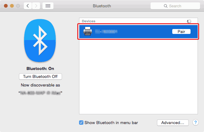 Jak připojím tiskárnu a počítač přes Bluetooth®? (Mac OS X 10.8 až macOS  10.15) | Brother