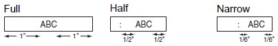 Full - Half - Narrow