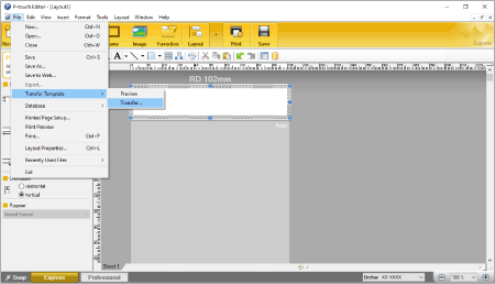 P-touch Editor-scherm