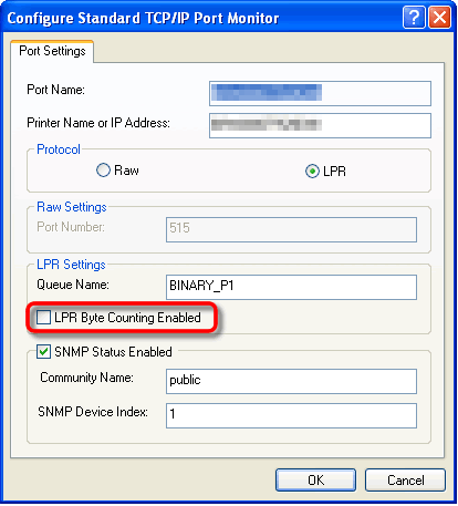 configure Standard TCP/IP Port Monitor