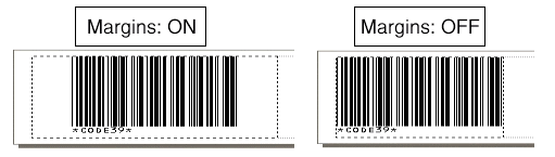 bar code margins