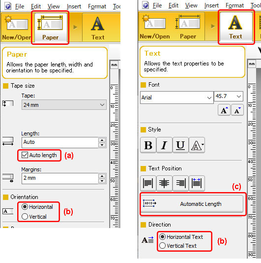 Wie kann ich die Etikettenlänge je nach Textmenge automatisch anpassen? (P- touch Editor 5.x für Windows) | Brother