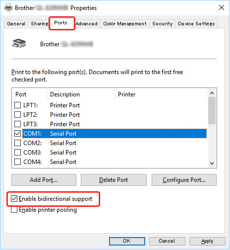 Printer properties