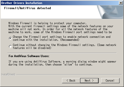 Firewall/antivirus gedetecteerd