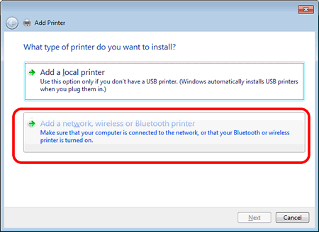 Add a network wireless or Bluetoogh printer