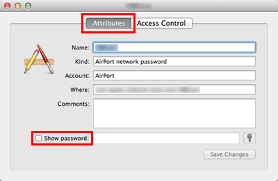 check wifi password for network osx