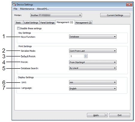 Management Settings tab 01