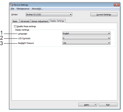 Display settings