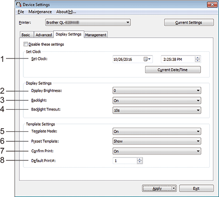 Display Settings tab