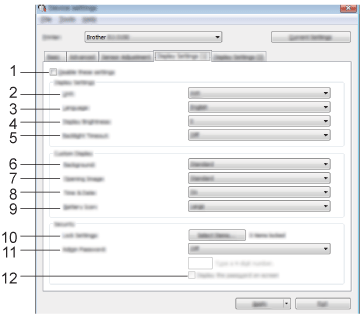 Display Settings (1) Tab 