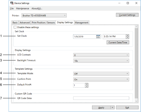 Display Settings Tab