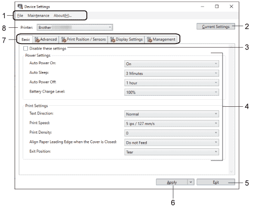 Device Settings