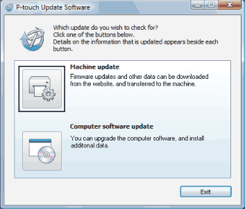 P-Touch софтуер за актуализация 01