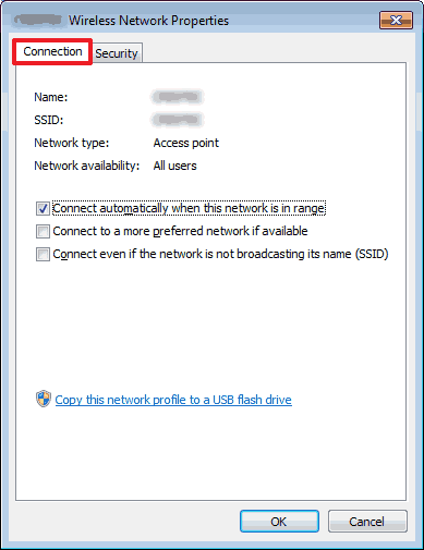 Win7 (профил) свойства на безжичната мрежа Win7 (профил) свойства на безжичната мрежа