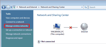 WinVista  Manage wireless networks