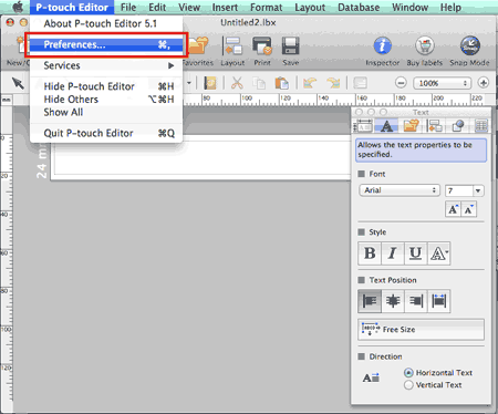 P-touch Editor 5.1 voor Mac 02