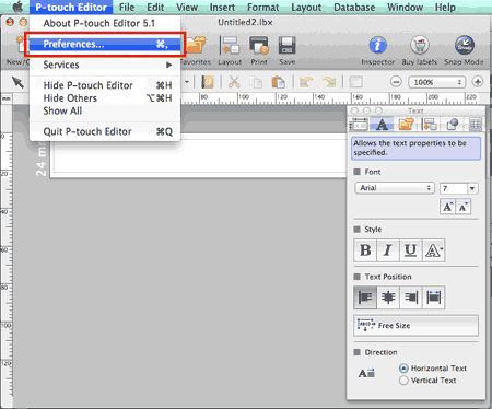 P-touch Editor 5.1 for Mac 02