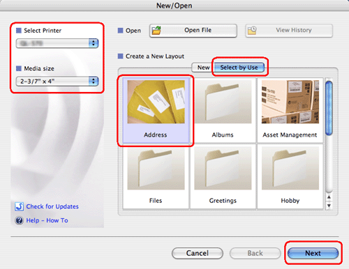 How do I use a template? (P-touch Editor 5.1 for Mac) | Brother