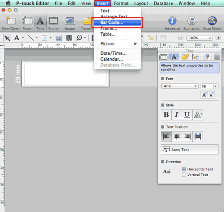 P-touch Editor 5,1 para Mac 01