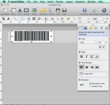 How To Create A Label Containing A Bar Code Qr Code P Touch Editor 5 1 For Mac Brother