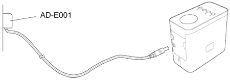 plug in the P-touch labeler using the AC adapter